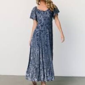 Baltic Born Everley Velvet Maxi Dress Whisper Blue